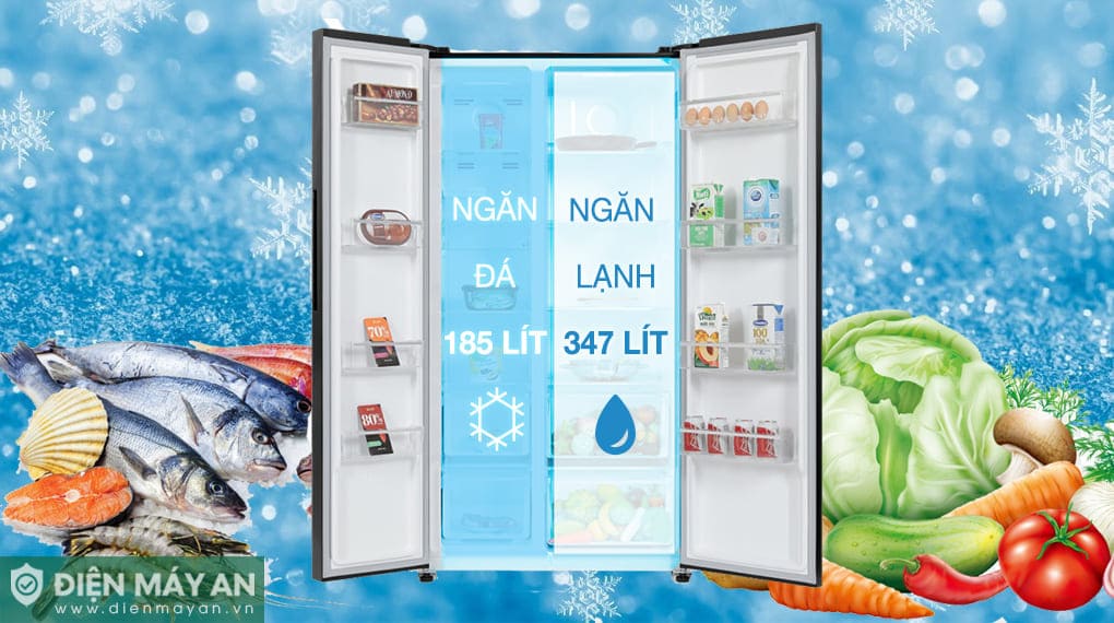 Tủ lạnh Sharp Inverter 532 lít Side By Side SJ-SBX530VG-BK